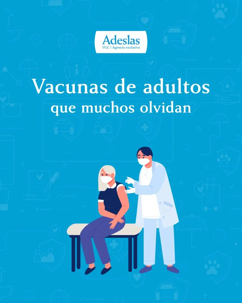 Vacunas de adultos: ilustración de Adeslas de una persona mayor recibiendo una vacuna en el brazo